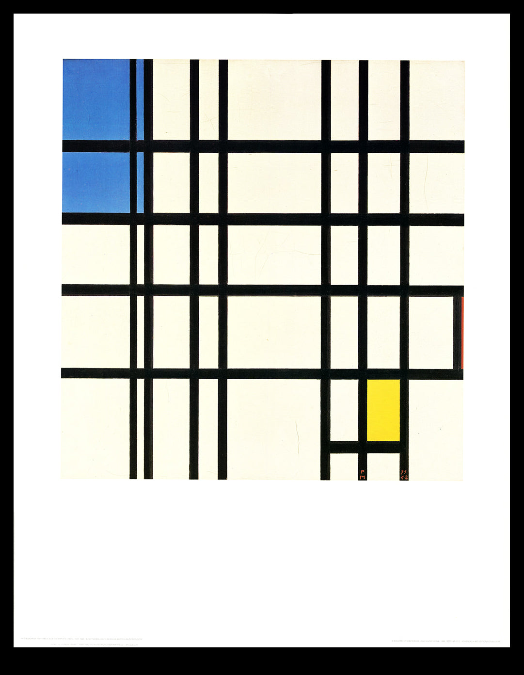 Mondrian, Piet - Rhythmus aus schwarzen Linien - Kunstdruck