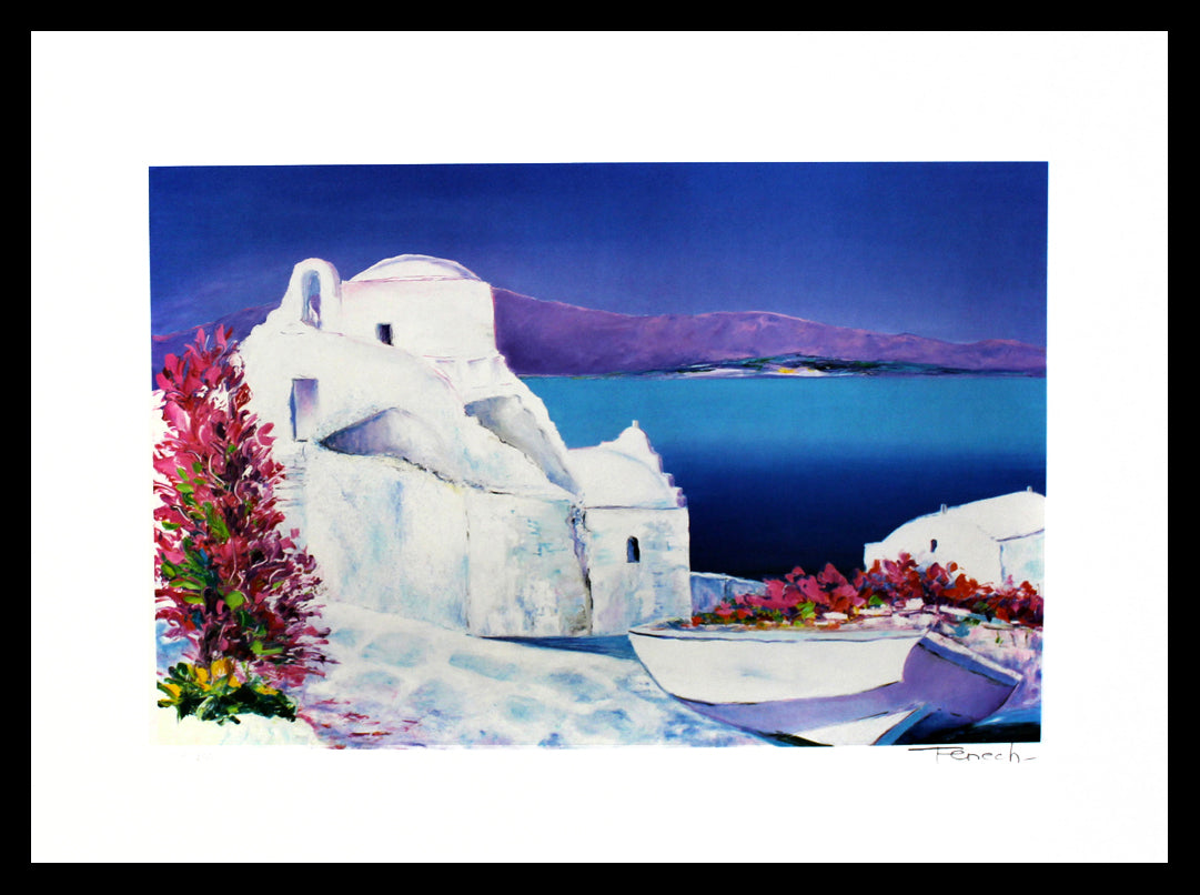 Fenech, Serge - Paysage de Grèce - Lithographie couleur - signée à la main