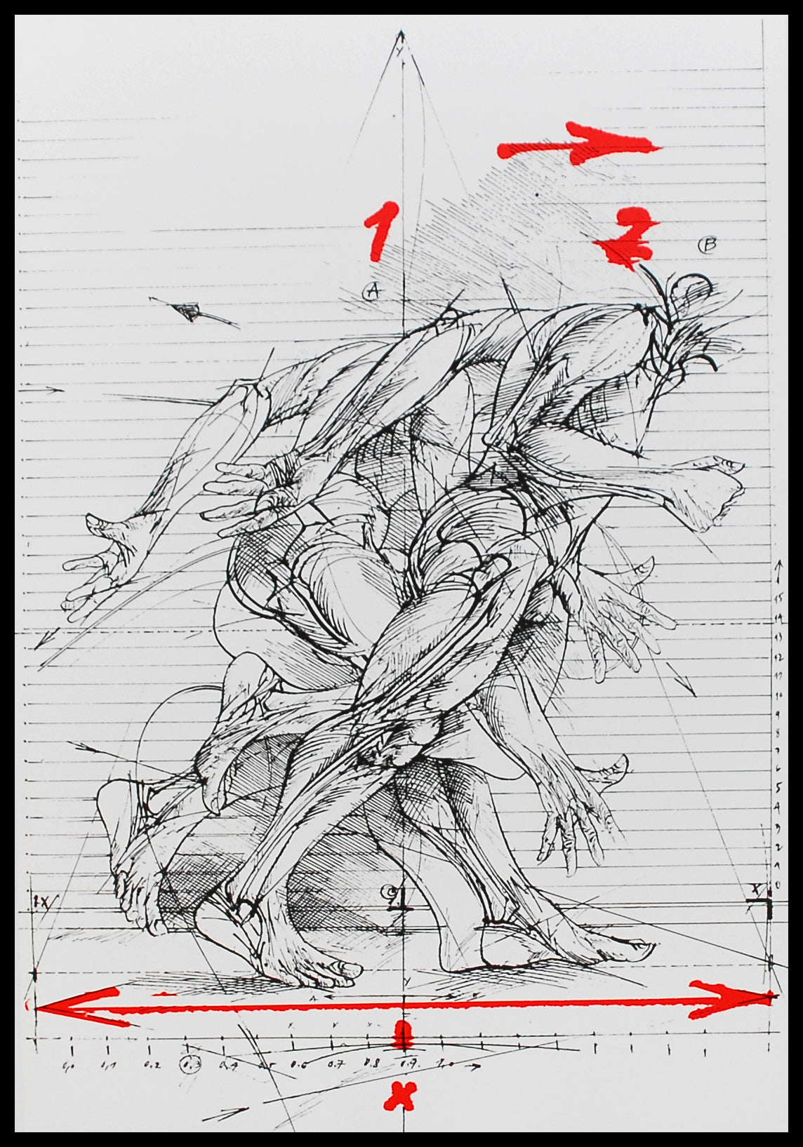 Velickovic, Vladimir - esquisse de mouvement - sérigraphie