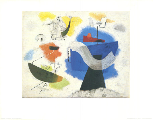 Baumeister, Willi - In farbigen Wolken - Kunstdruck nach dem Original von 1950