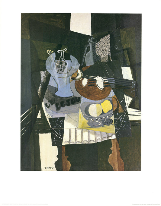 Braque, Georges - Nature Morte Au Compotier, Bouteille Et Mandoline - Kunstdruck