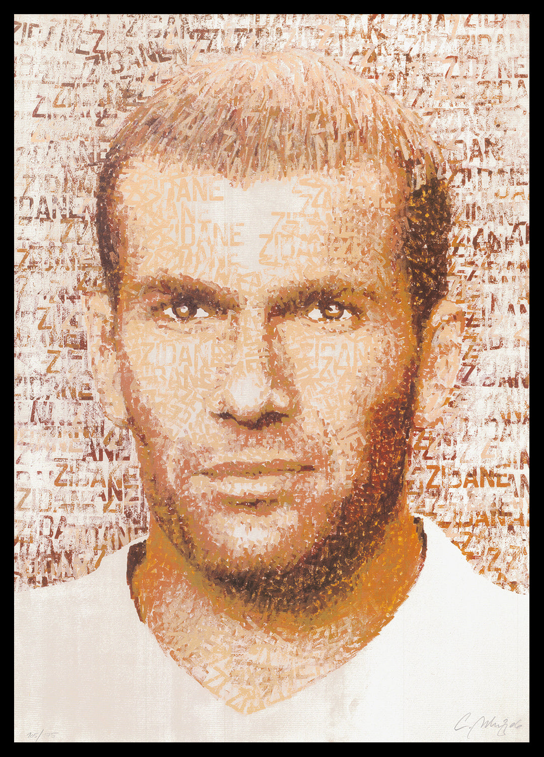Britz, Chris - Zidane (Zinédine Zidane) - hand signed - offset lithography