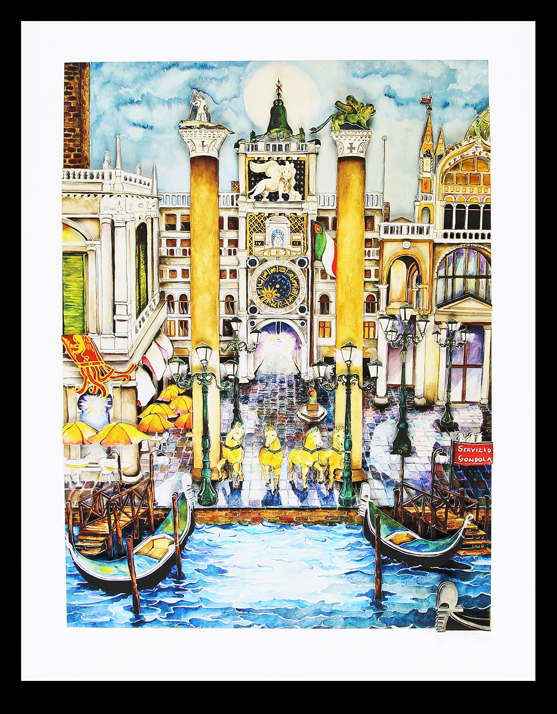 Pergola, Linnea - Les Quatre Chevaux de San Marco - Giclée/Signée à la main par Hahnemühle