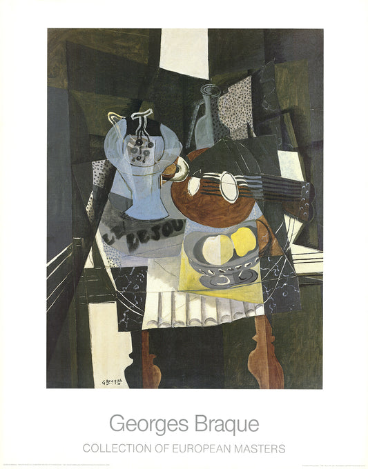 Braque, Georges - Nature Morte Au Compotier, Bouteille Et Mandoline - Kunstdruck