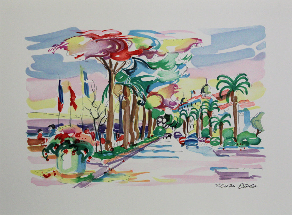 Oliver, Zladku - Cannes - Lithographie couleur signée à la main