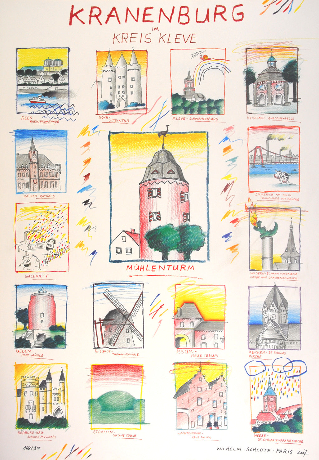 Schlote, Wilhelm - Kranenburg im Kreis Kleve - Farboffsetlithografie