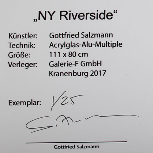 Salzmann, Gottfried - NY Riverside - Multiple aus Acrylglas und Alu - gerahmt