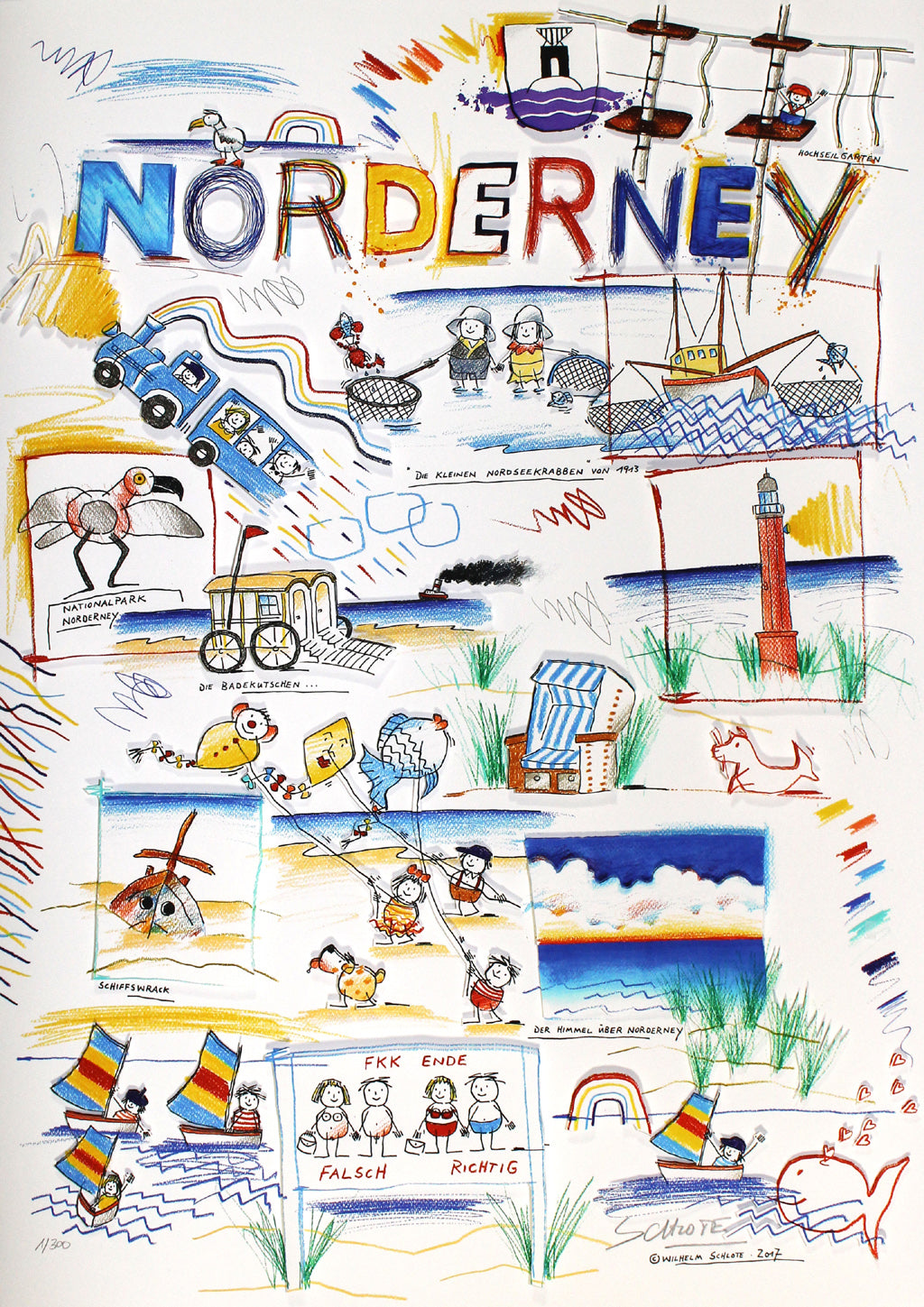 Schlote, Wilhelm - Norderney - Giclée - signé à la main