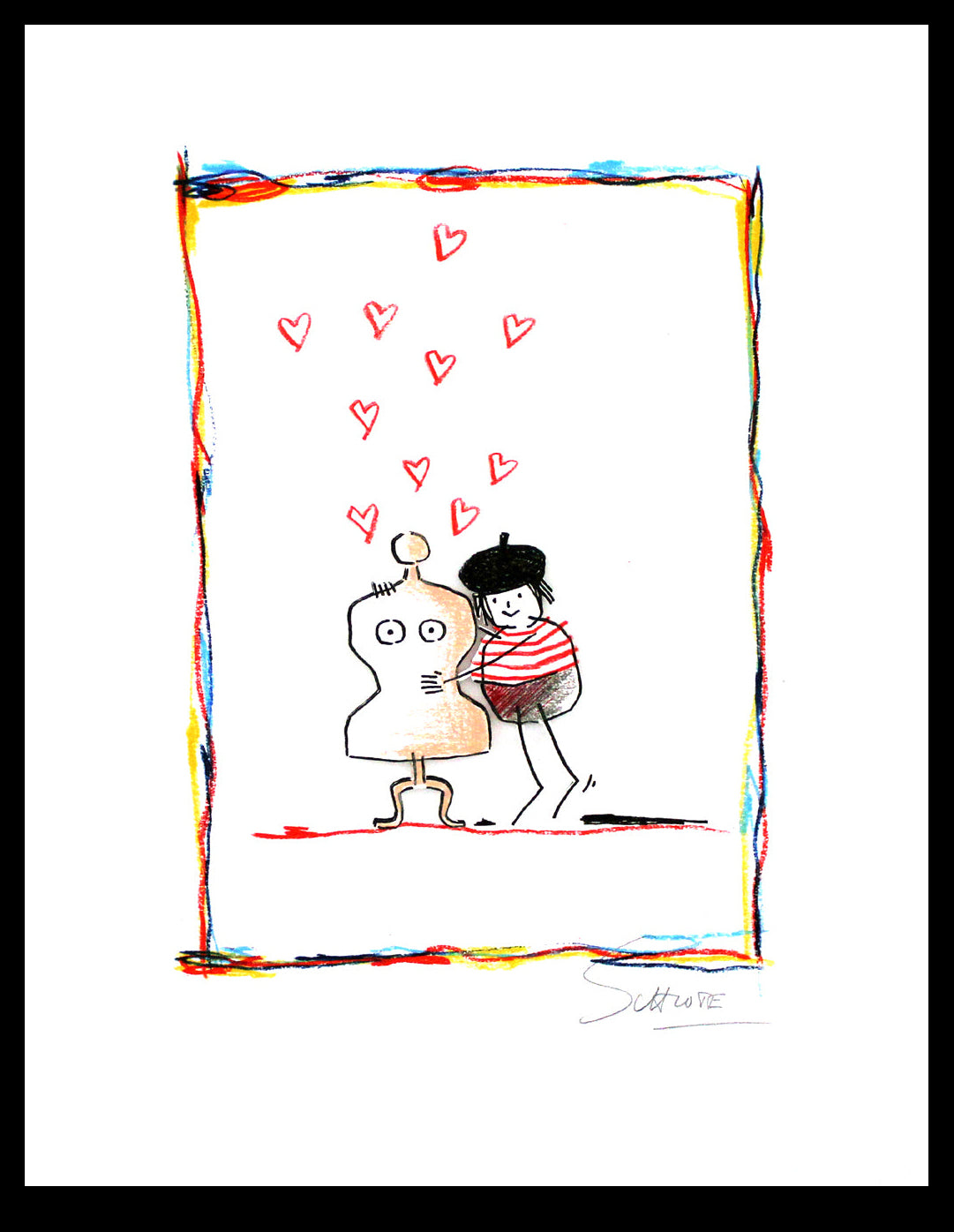 Schlote, Wilhelm - Je t'aime ! - Giclée signée à la main