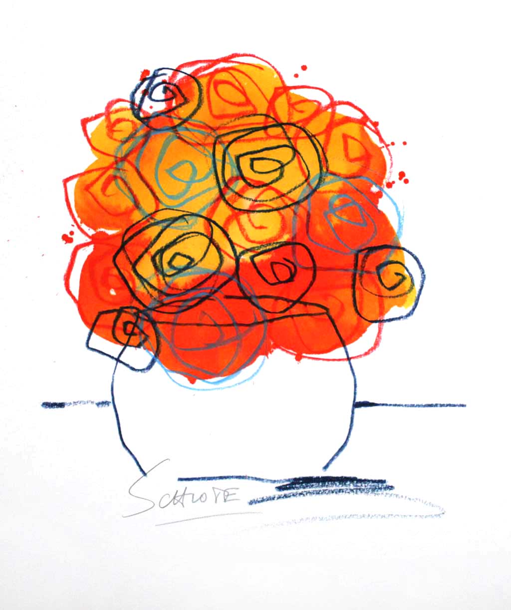 Schlote, Wilhelm - Spiralblumen - handsigniert - Giclee Clever Art