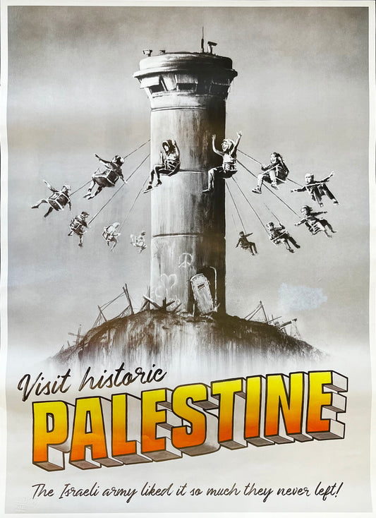 Banksy - Visit historic Palestine - mit Trockenstempel und Zertifikat - Offsetlithografie