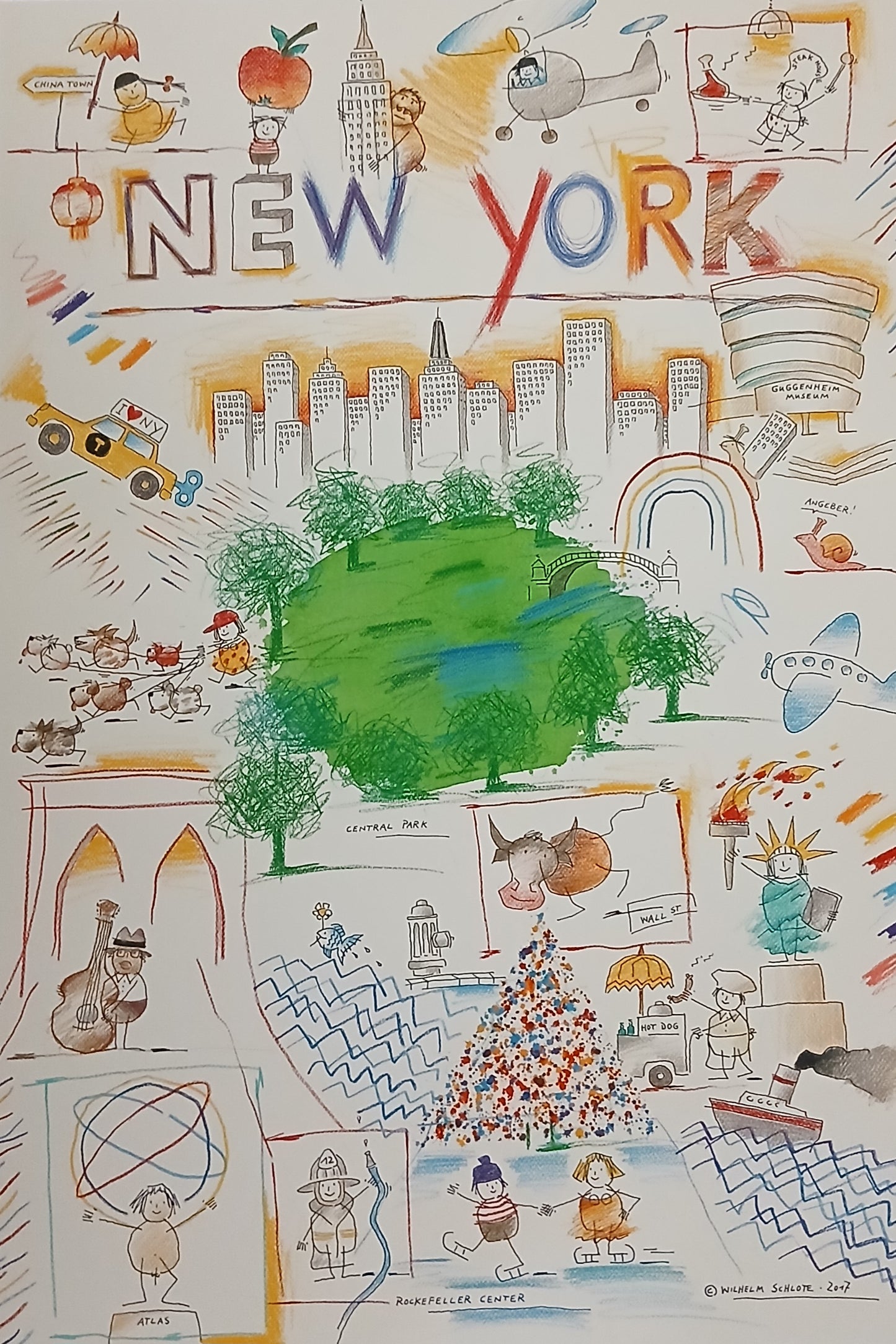 Schlote, Wilhelm - New York - Dessin original - signé UNIQUE
