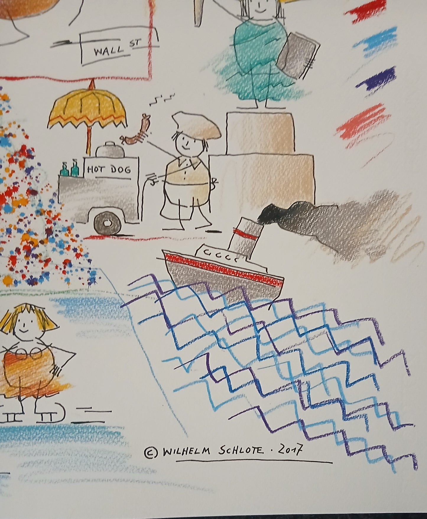 Schlote, Wilhelm - New York - Dessin original - signé UNIQUE