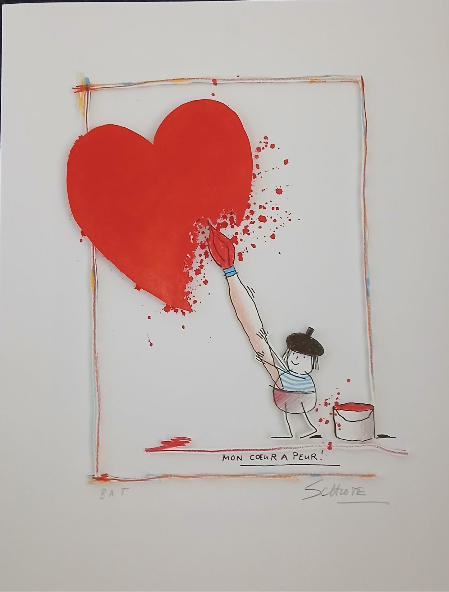 Schlote, Wilhelm - Mon Coeur A Peur - 3D-Konstruktion - handsigniert