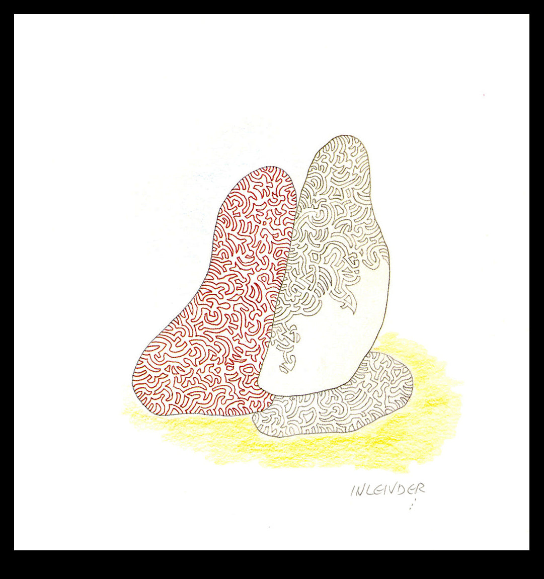 Inlender, Avraham - Pierres III - Lithographie offset couleur - signée à la main