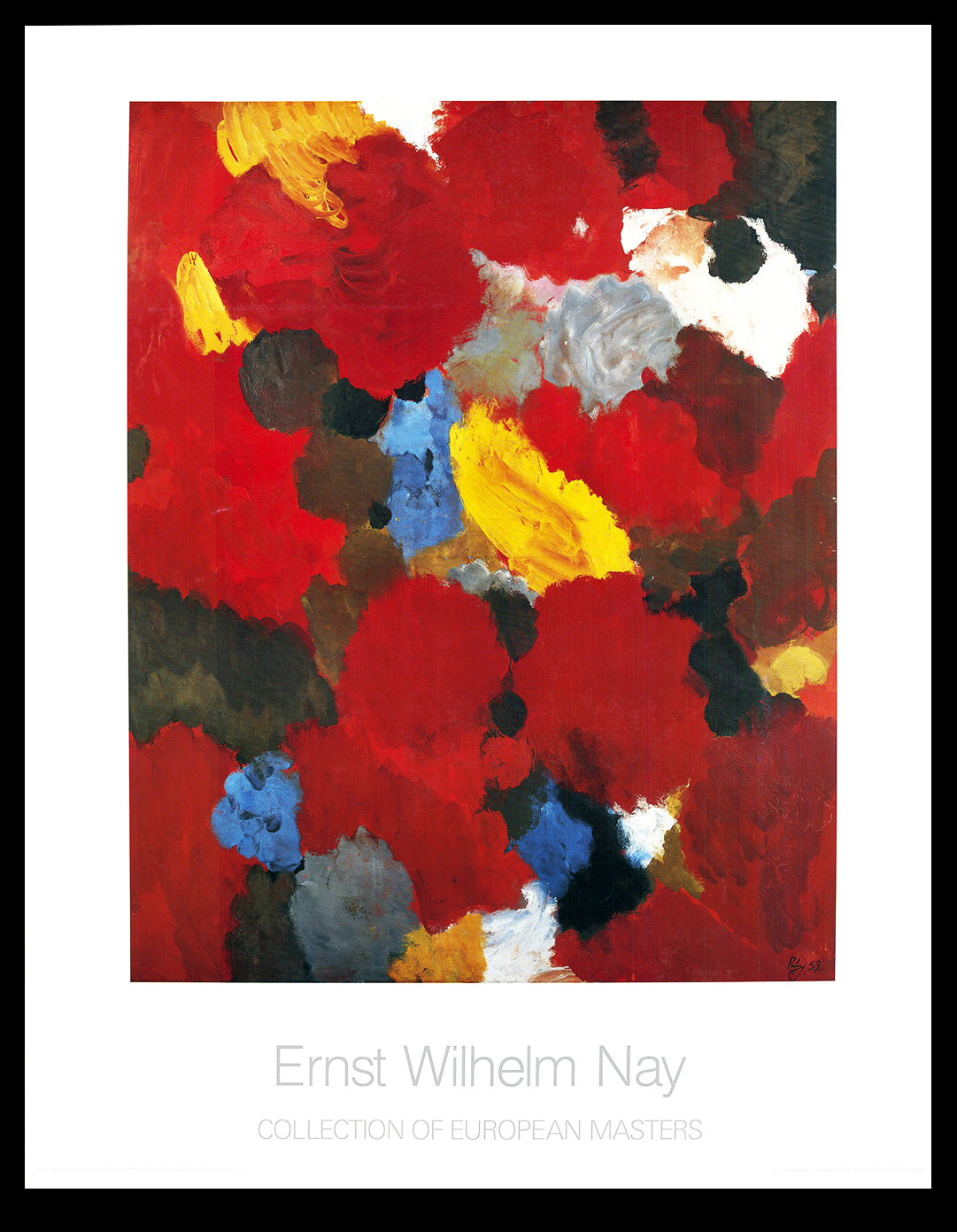 Nay, Ernst Wilhelm - Plume jaune sur fond rouge - Collection de maîtres européens