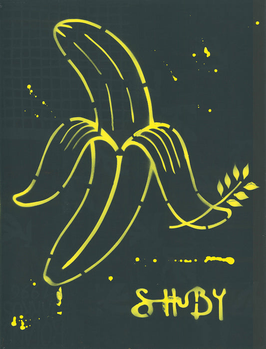 Shuby - Peace Banana (yellow) - Schablonendruck mit Sprühfarba