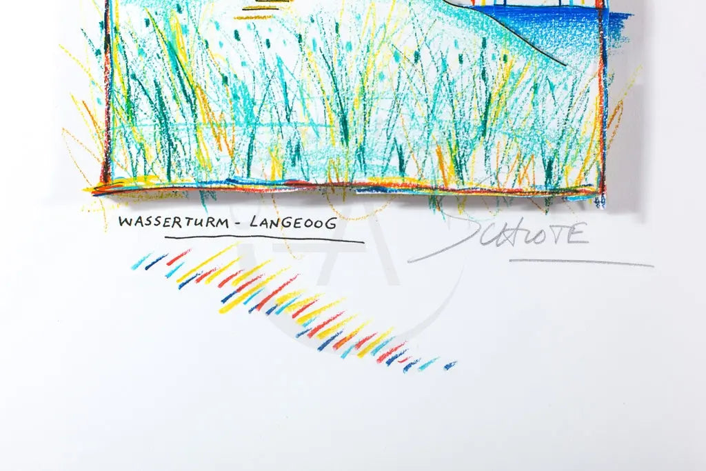 Schlote, Wilhelm - Wasserturm Langeoog - 3D-Konstruktion - handsigniert Clever Art