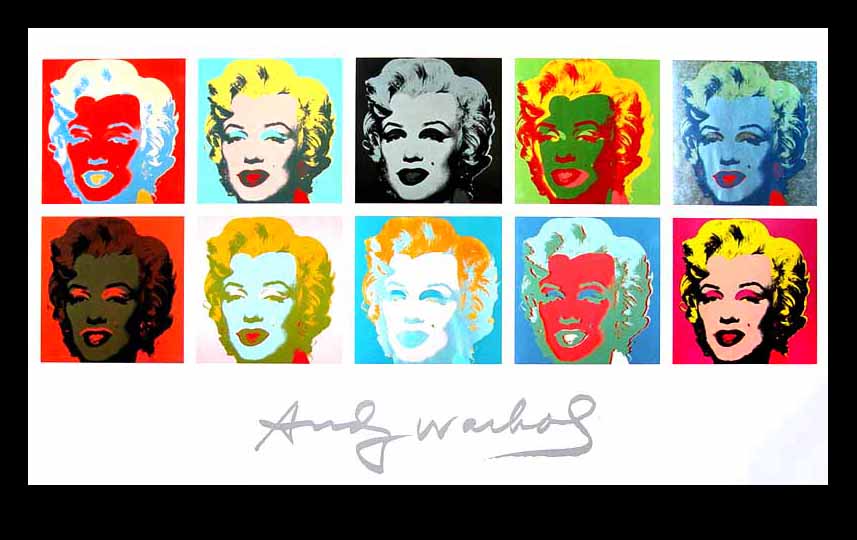 Warhol, Andy - Ten Marilyns II - Offset couleur (avec sceau) - 140 x 80 cm