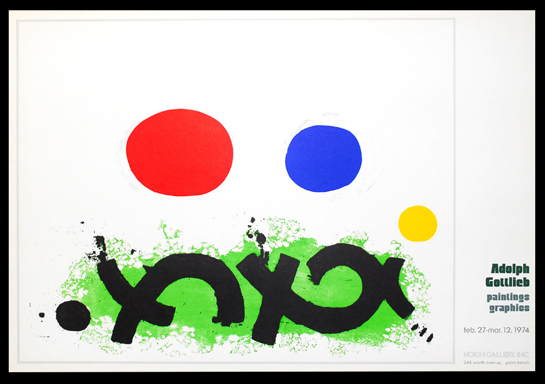 Gottlieb, Adolph - Galerie Hokin, 1974 - lithographie offset couleur - 50x70 cm