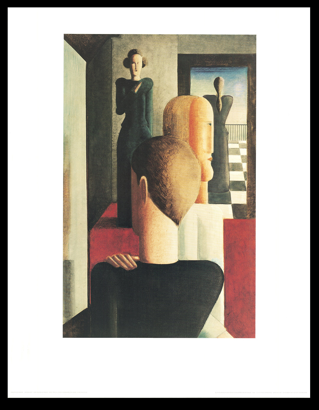 Schlemmer, Oskar – « Roman » – Quatre personnages dans l'espace – Tirage d'art