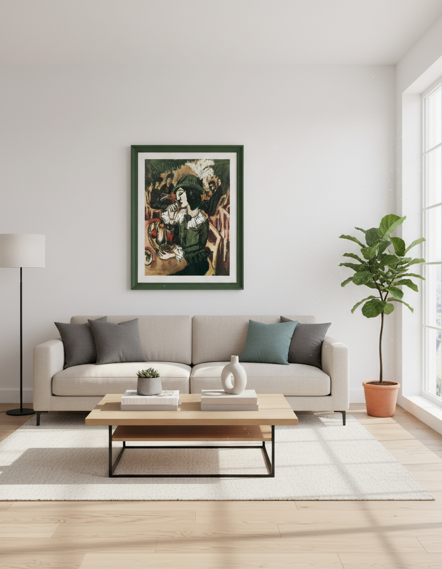 Kirchner, Ernst Ludwig - La Dame verte au café du jardin - Tirage d'art