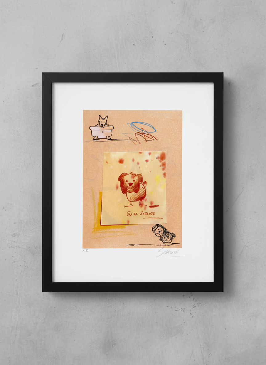 Schlote, Wilhelm - Chiens - signé à la main - Giclée