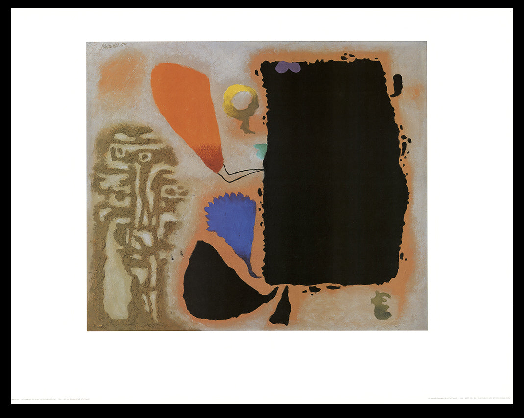 Baumeister, Willi – Roche noire sur fond rougeâtre – Tirage d'art