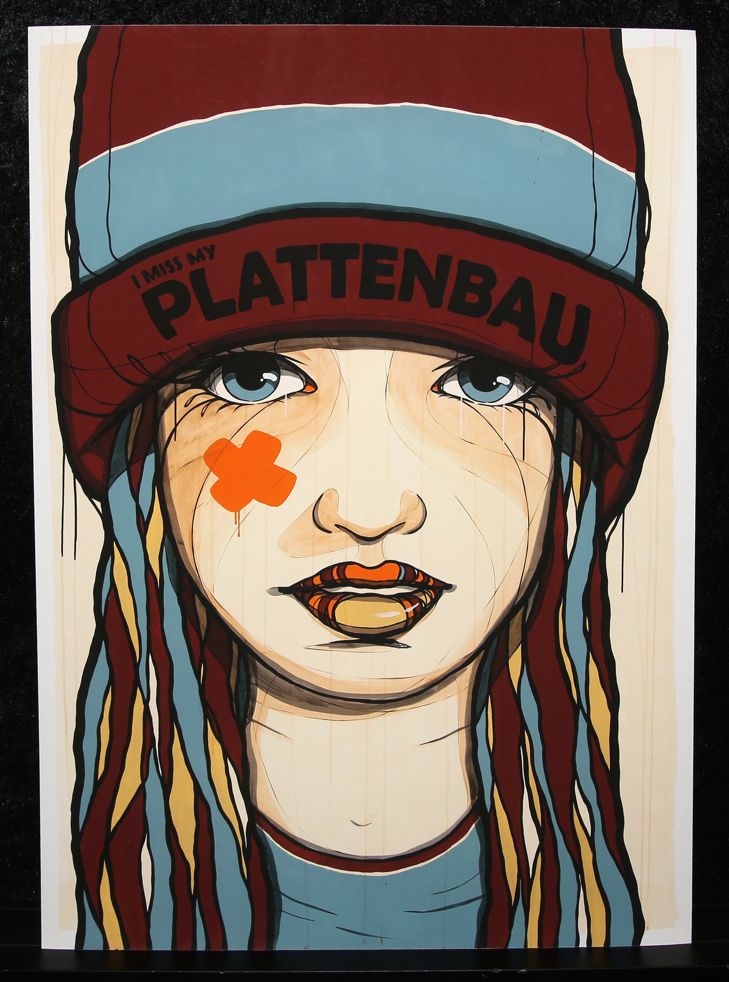 El Bocho - I miss my Plattenbau (braun-blau) - 2020 - Giclee - handsigniert