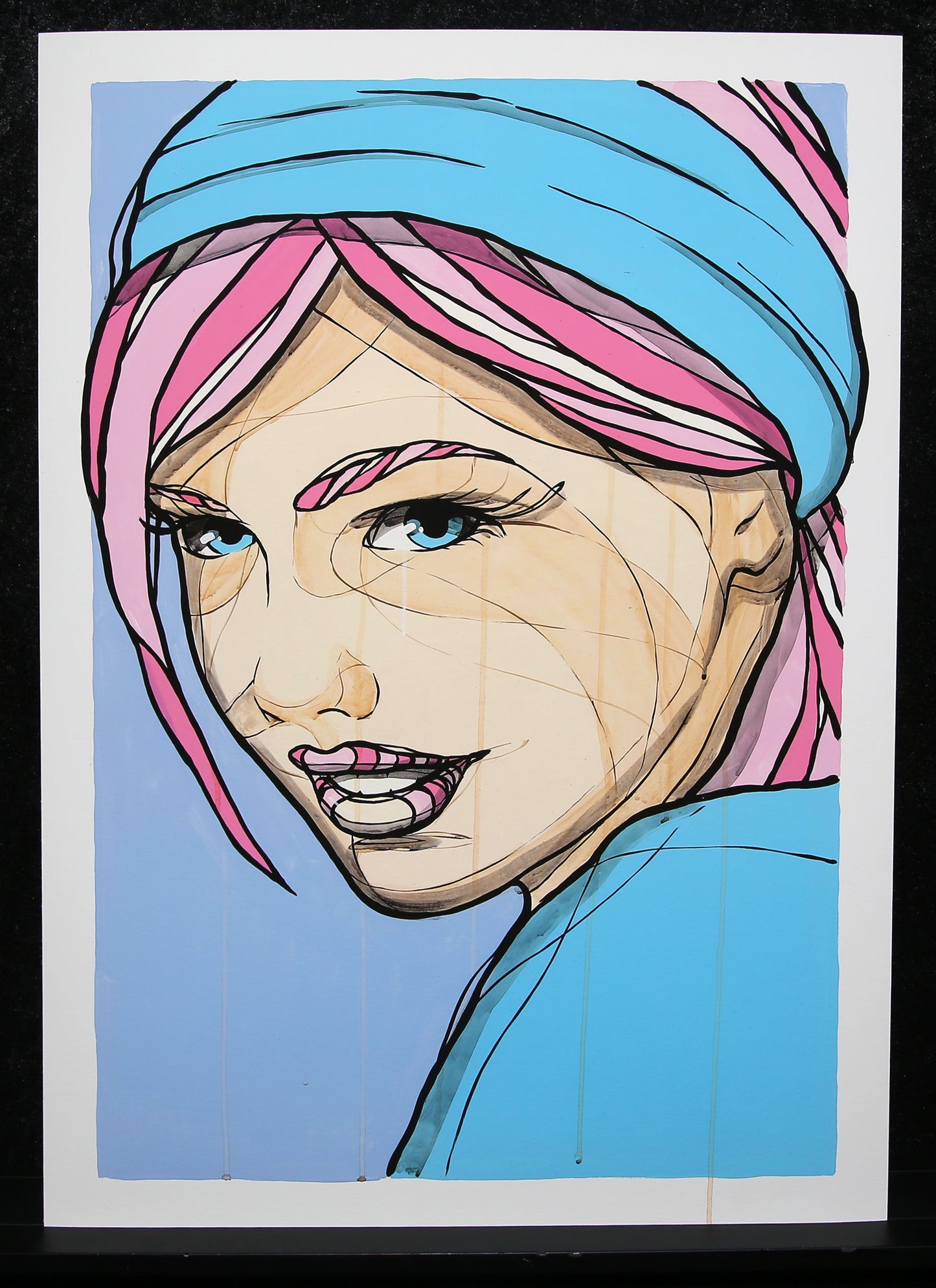 El Bocho - Girl in blue - 2020 - Giclee - hand signed