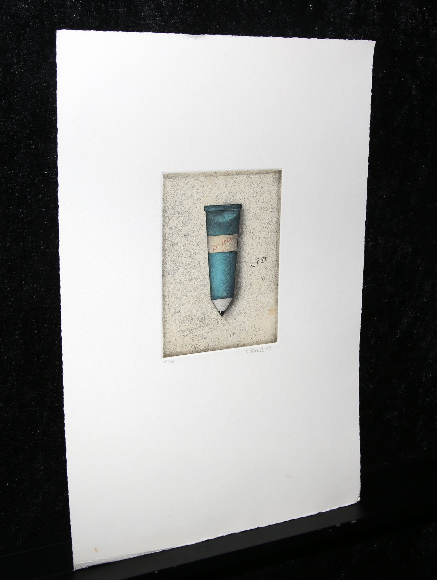 Aujourd'hui - Tube « Pour Gabi » - gravure en couleurs, année 1983 - signée à la main