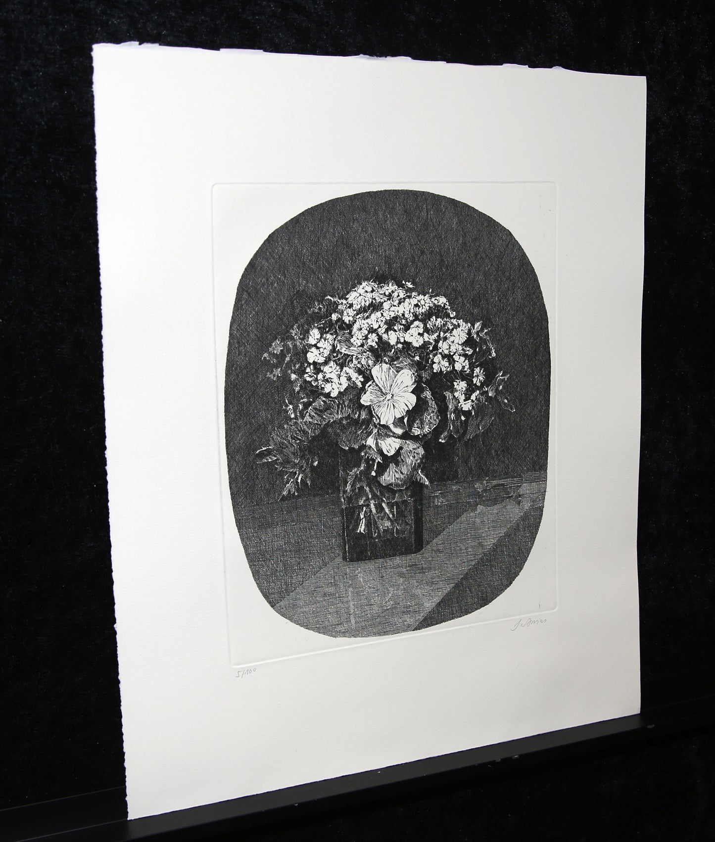 Sartorius, Malte - Nature morte au vase de fleurs - Eau-forte - signée à la main