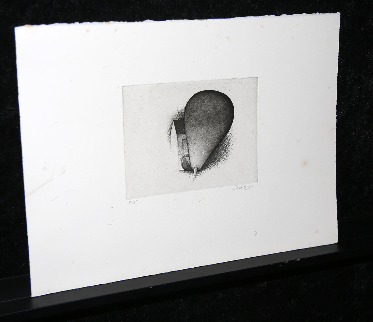 Aujourd'hui - Poire avec boule - Gravure couleur, 1984 - signée à la main