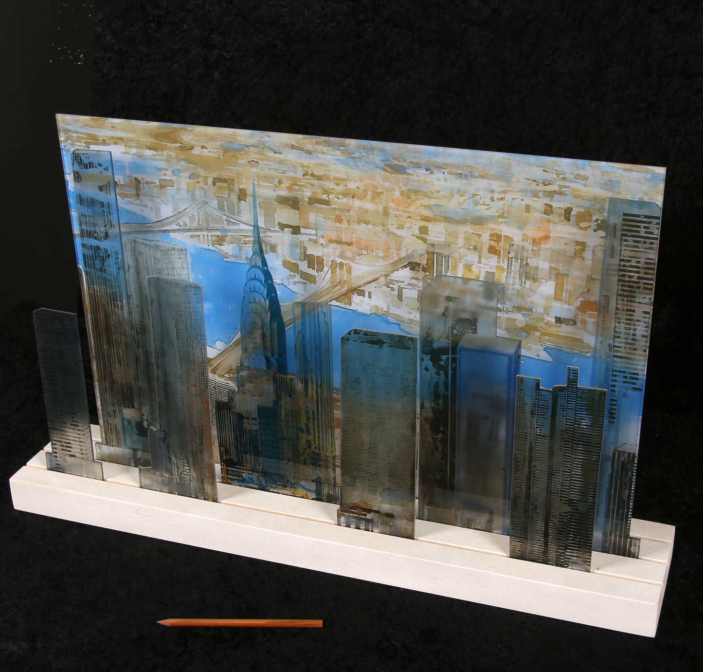 Salzmann, Gottfried (nach) - Cityscape - Multiple aus Acrylglas - Unikat