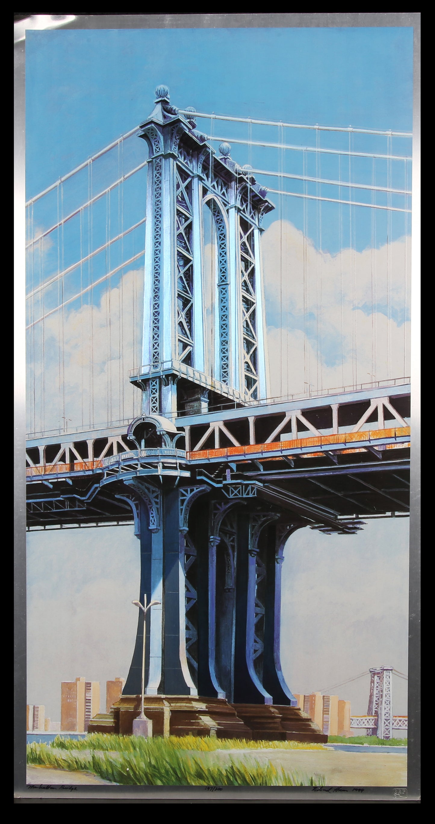 Haas, Richard - Manhattan Bridge - mixed media on aluminum - hand signed