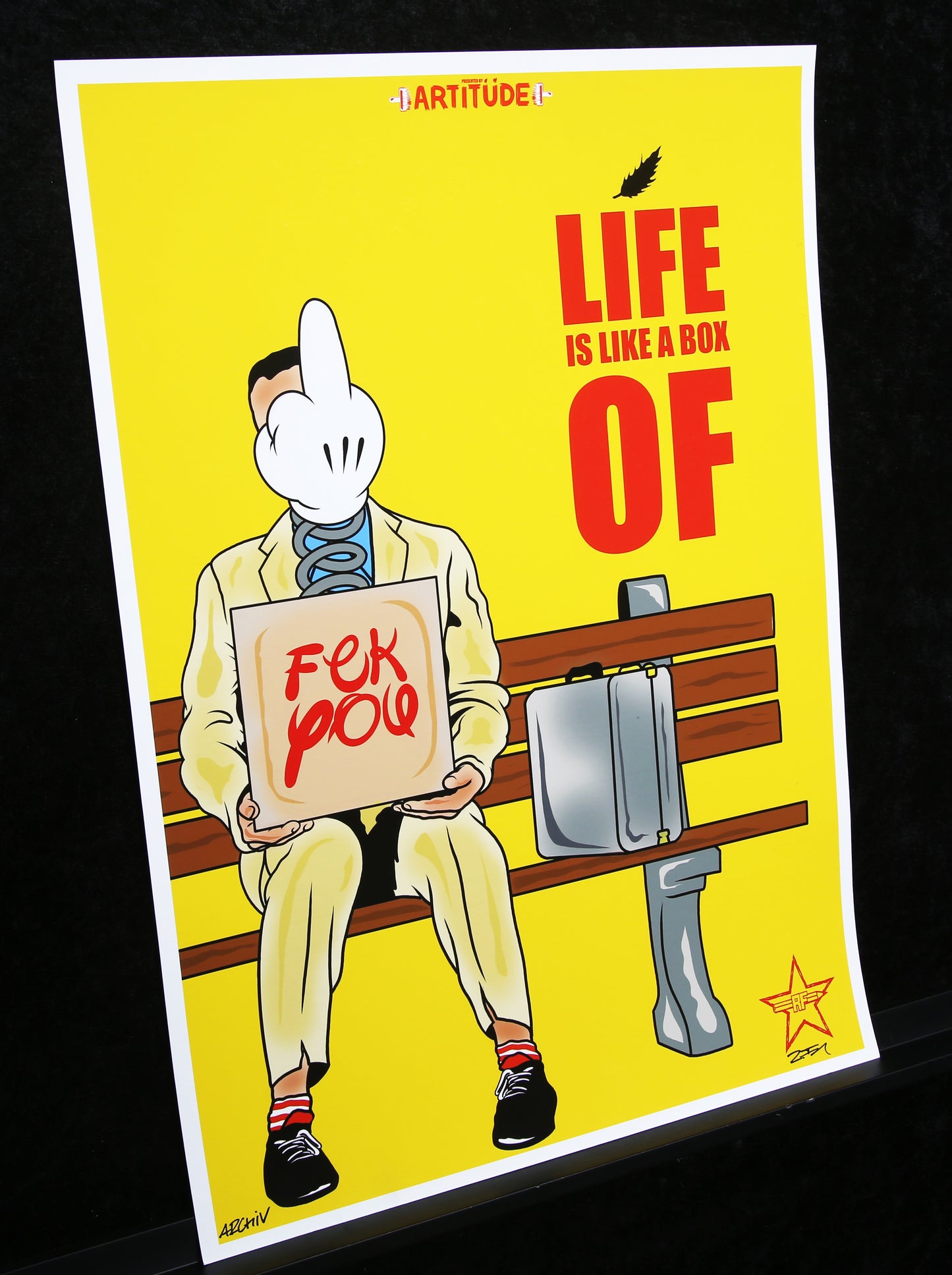 RFArt - La vie est comme une boîte de - Giclée - signée à la main