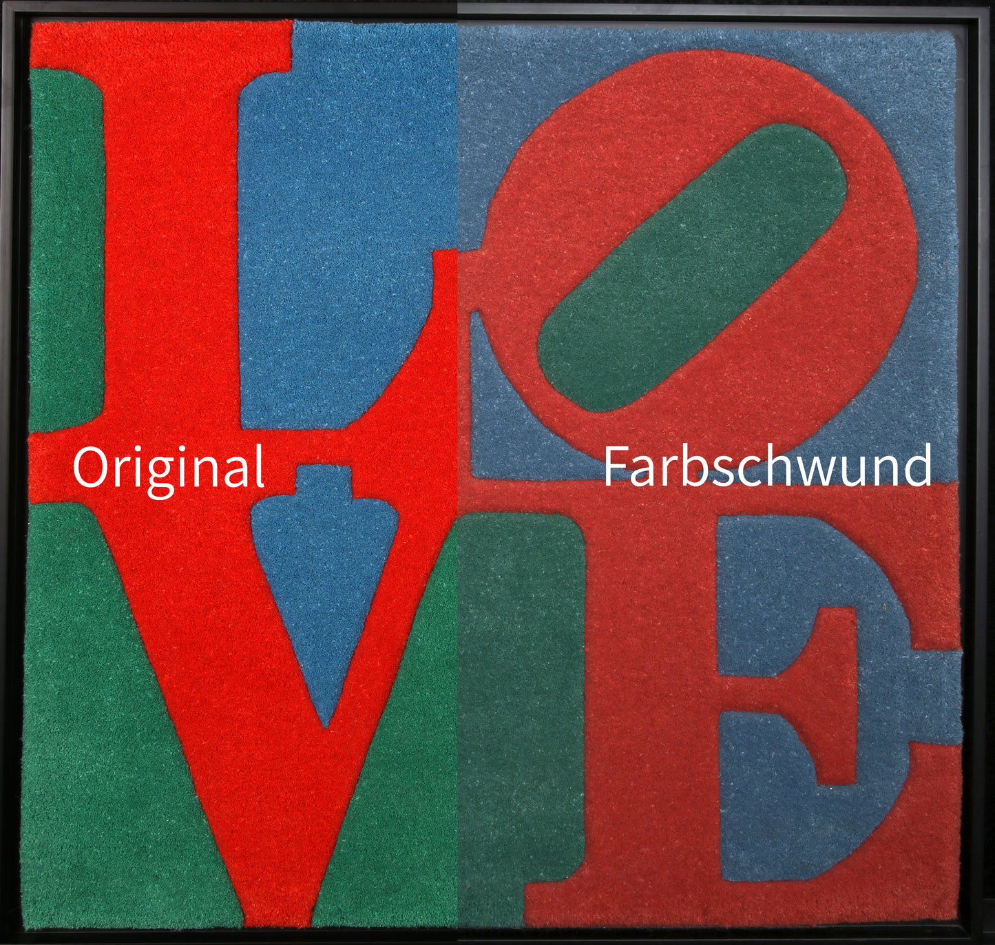 Indiana, Robert - Classic LOVE - zertifiziert, drucksigniert - Multiple - Teppich - gerahmt