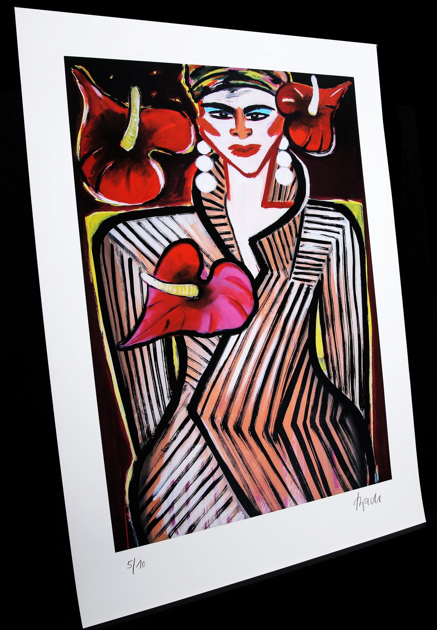 Bach, Elvira - Anthuriums - 3D constructie - handgesigneerd