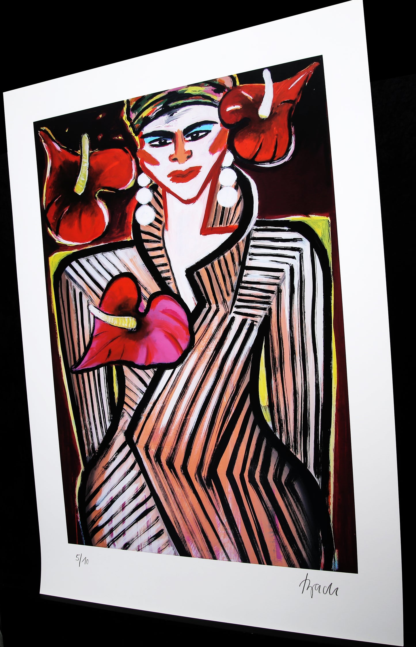 Bach, Elvira - Anthuriums - 3D constructie - handgesigneerd