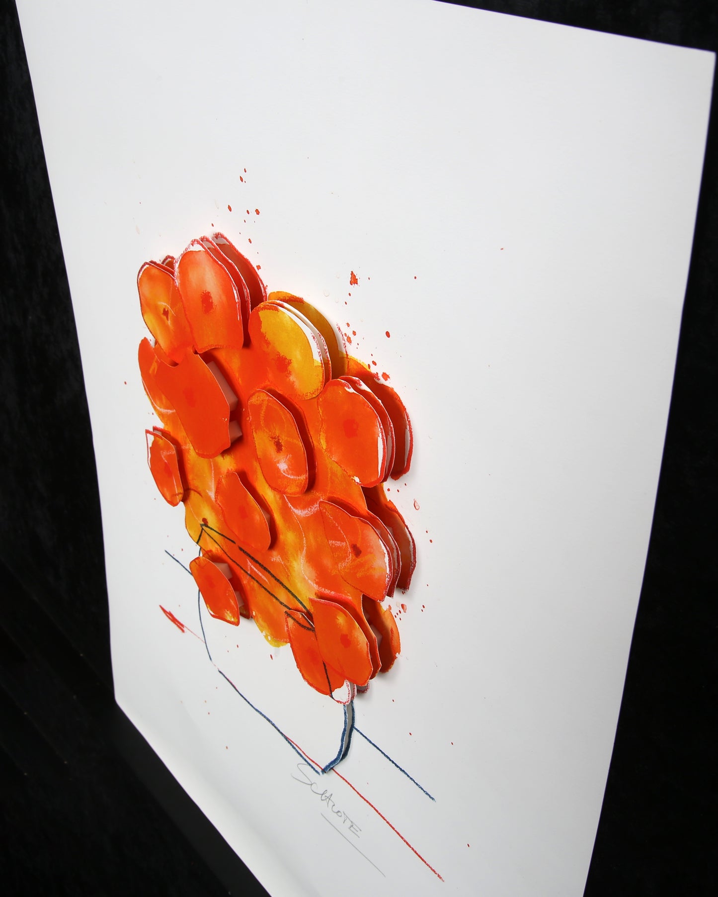 Schlote, Wilhelm - Bouquet de printemps - Construction 3D - signé à la main