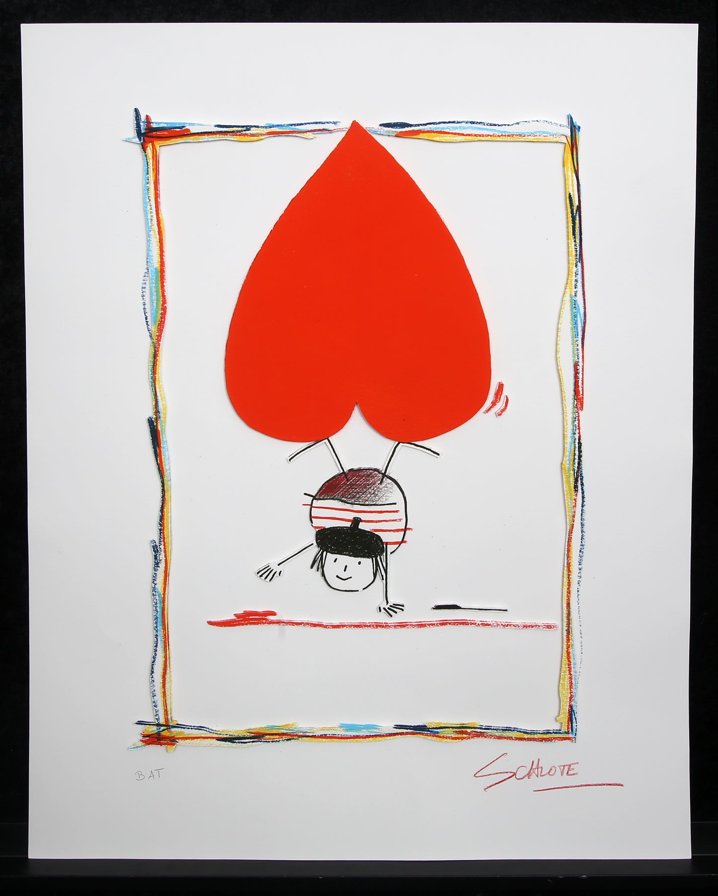 Schlote, Wilhelm - Rouge et noir - 3D-Konstruktion - handsigniert