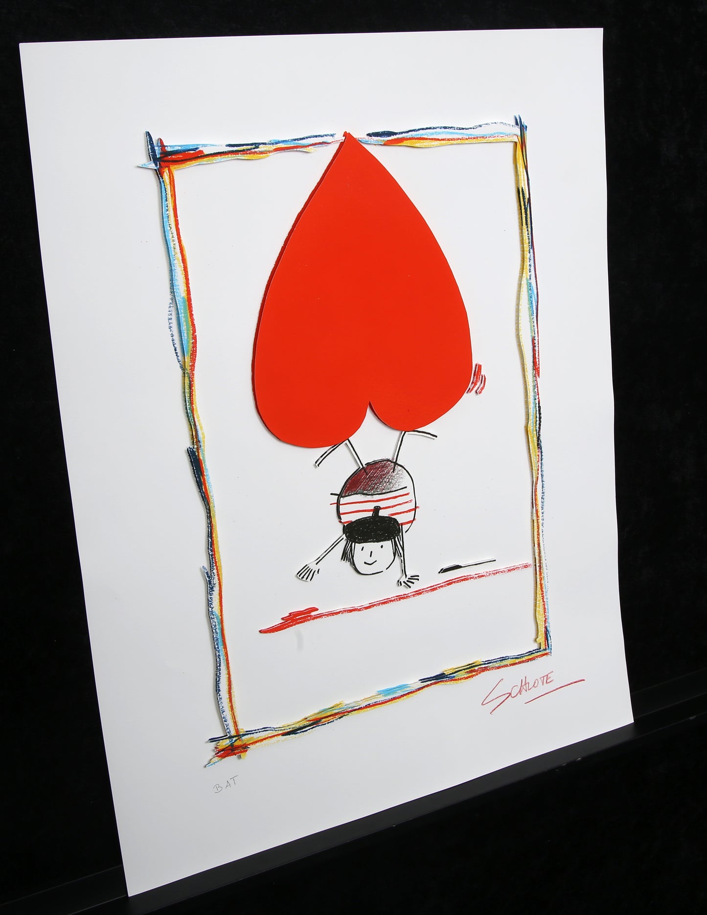 Schlote, Wilhelm - Rouge et noir - 3D-Konstruktion - handsigniert
