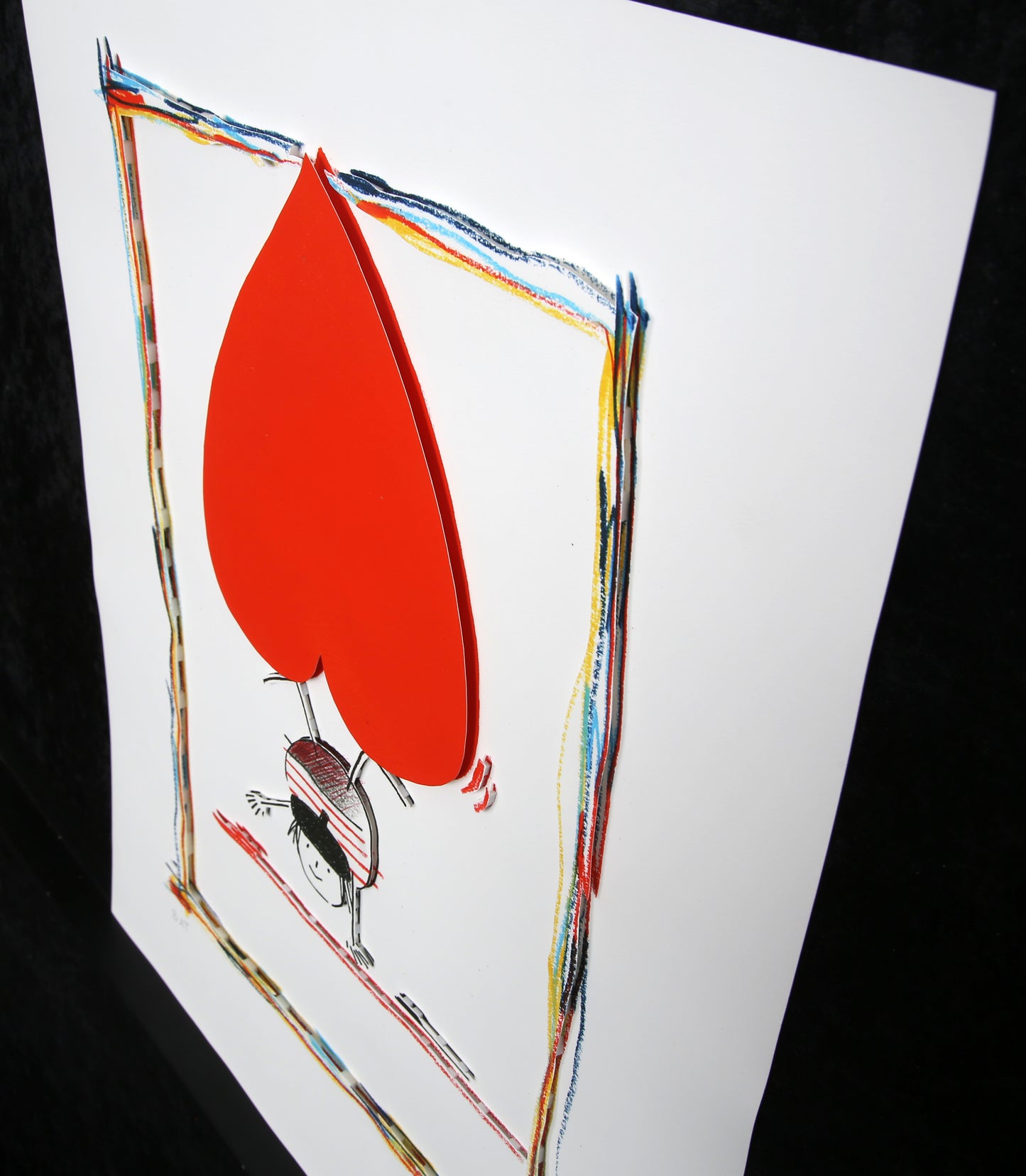 Schlote, Wilhelm - Rouge et noir - 3D-Konstruktion - handsigniert