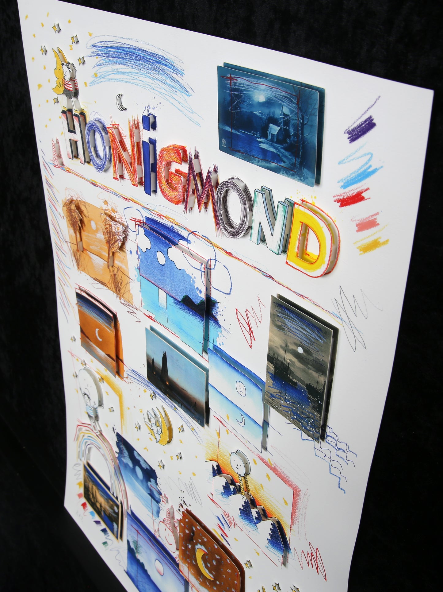 Schlote, Wilhelm - Lune de miel - Construction 3D - signé à la main