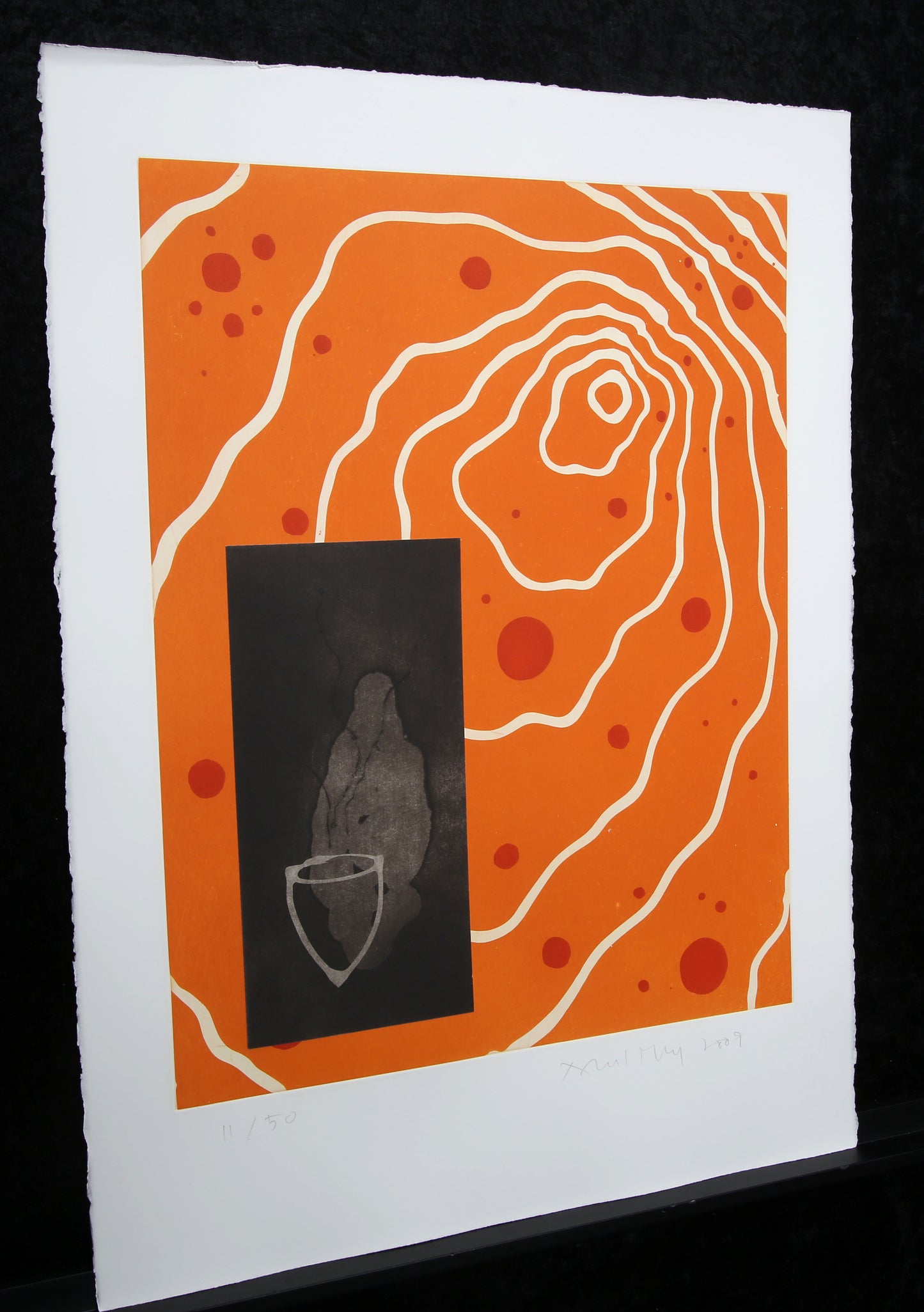 Merz, Albert - Sans titre (xx/50) - 2009 - Eau-forte en couleurs/collage - signé à la main