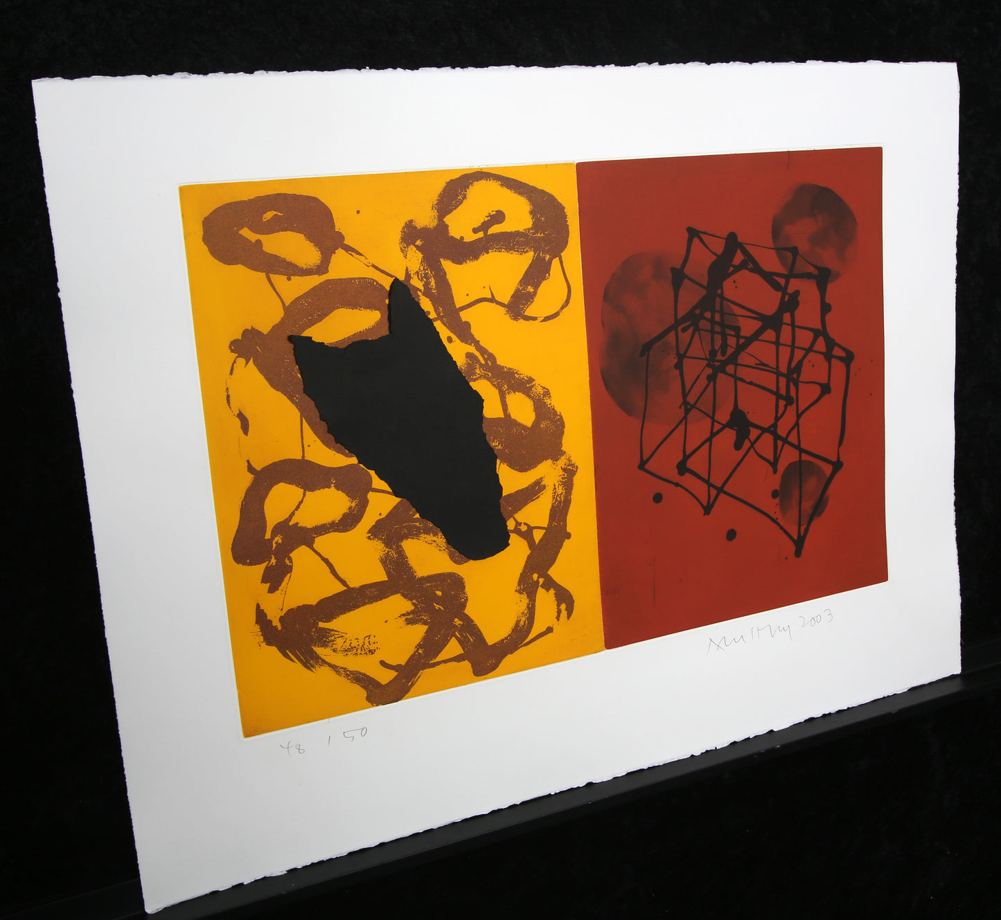 Merz, Albert - sans titre (48/50) - gravure/collage en couleur - signé à la main