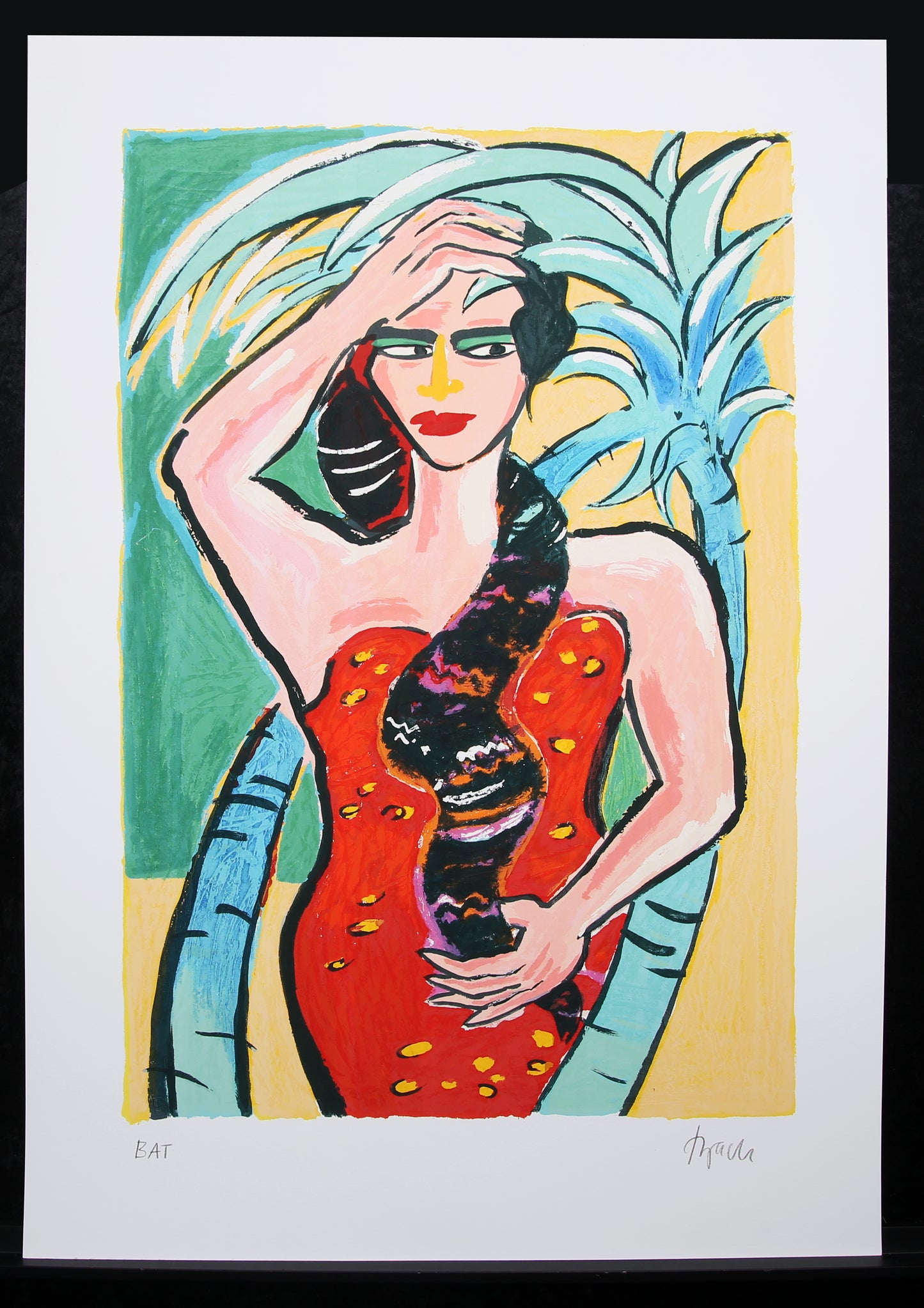 Bach, Elvira - Unter der Palme (Deluxe) - Giclée (B.A.T.) - handsigniert