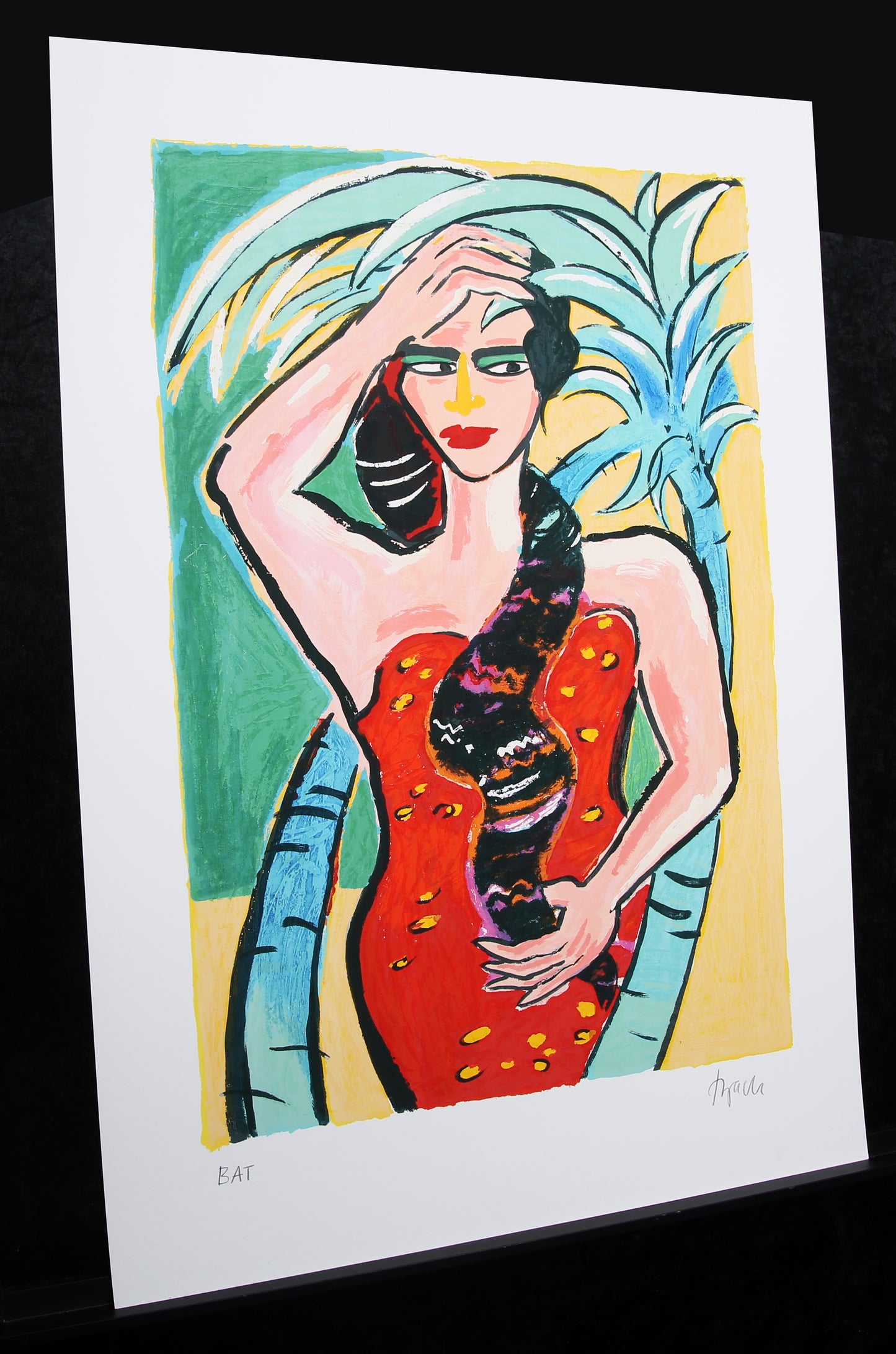 Bach, Elvira - Unter der Palme (Deluxe) - Giclée (B.A.T.) - handsigniert