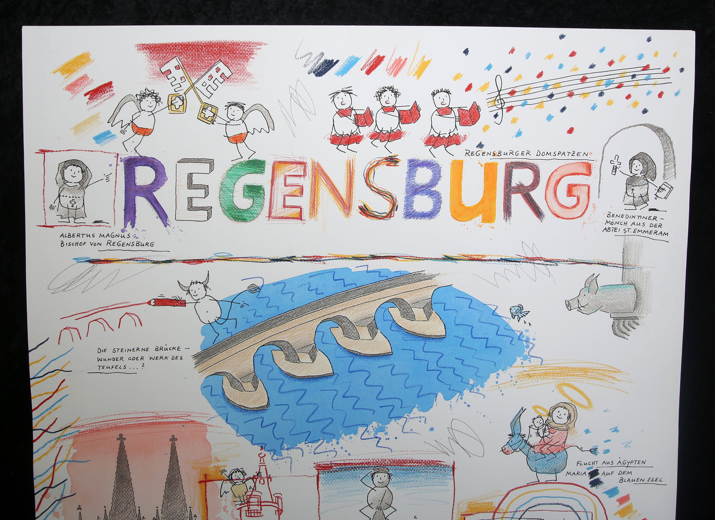Schlote, Wilhelm - Regensburg - Original-Entwurfszeichnung - signiertes UNIKAT
