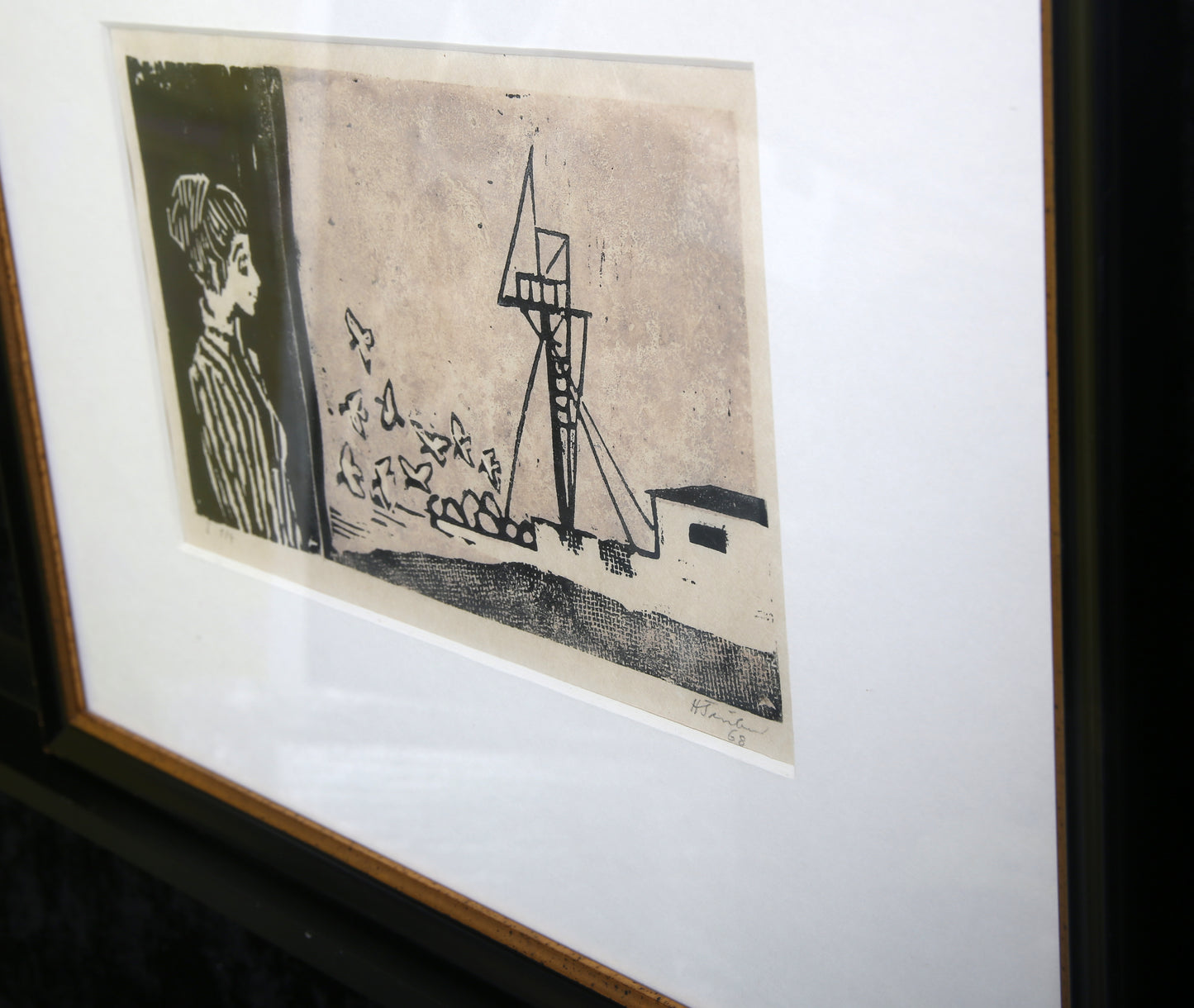 Teuber, Hermann - At the Canal - Lithograph - framed - hand-signed